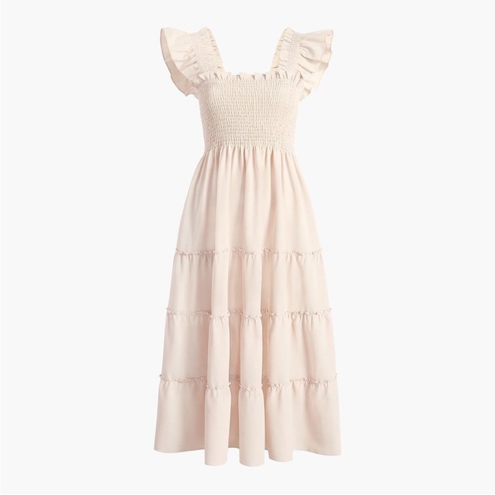Elegant Cream Sleeveless Dress